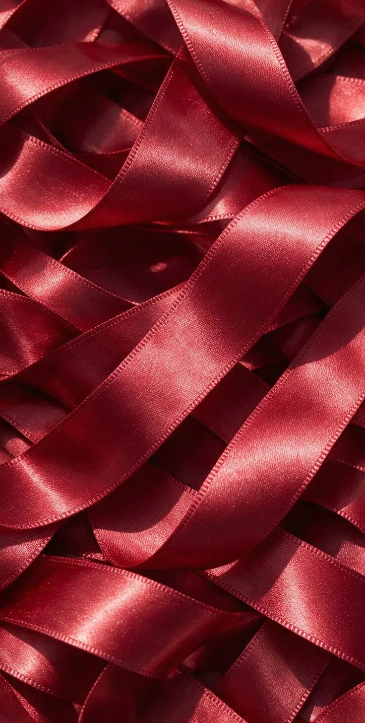 Ruban satin rouge aux reflets brillants
