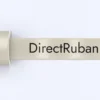 Ruban satin écru 38 mm à plat, texte DirectRuban imprimé en noir